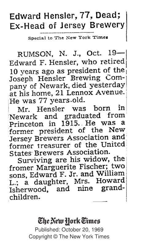 19691020 - Edward Hensler, 77 Dead
New York Times
October 20, 1969
