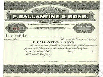 Ballantine Stock Certificates
