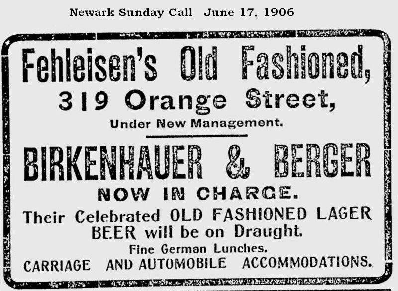 Fehleisen's Old Fashioned Under New Management
1906
