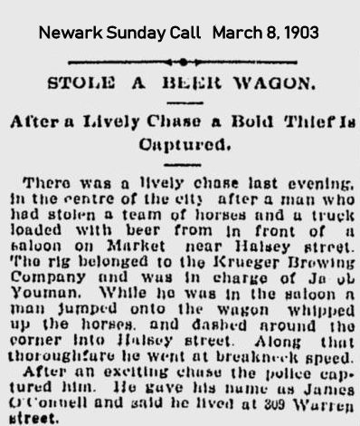 Stole a Beer Wagon
March 8, 1903
