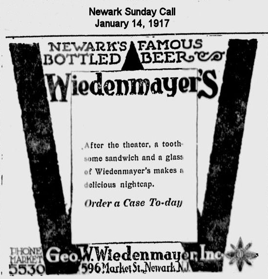 Newark's Famous Bottled Beer
1917
