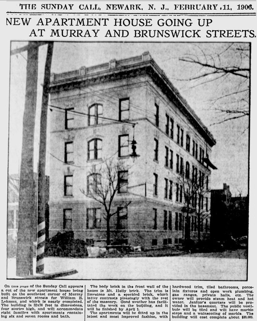 New Apartment House Going Up at Murray and Brunswick Streets
February 11, 1906
