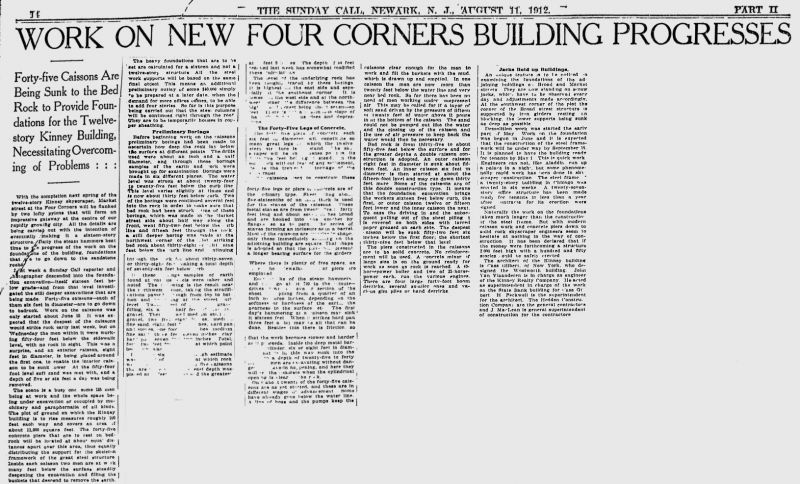 Work on New Four Corners Building Progresses
August 11, 1912
