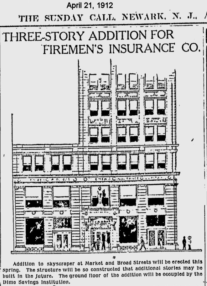 Three Story Addition for Firemen's Insurance Company
1912
