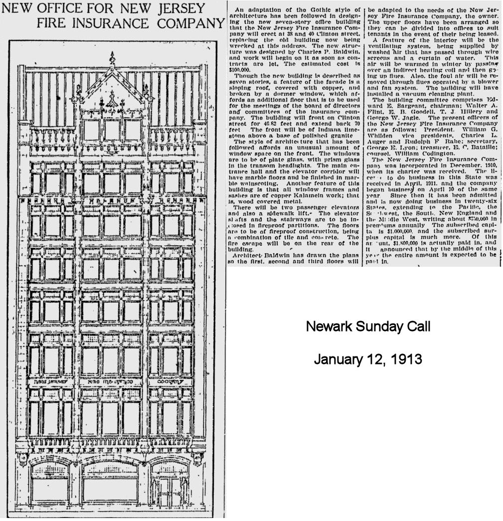New Office for New Jersey Fire Insurance Company
1913
