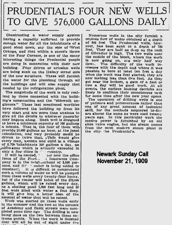 Prudential's Four New Wells to Give 576,000 Gallons Daily
November 21, 1909
