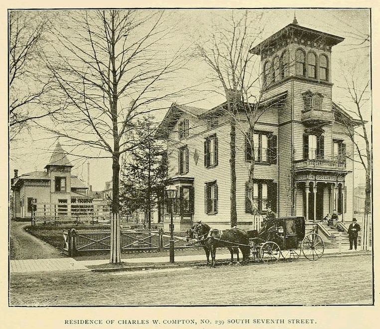 The Residence of Charles W. Compton 239 South Seventh Street
From "Newark NJ Illustrated" 1893
