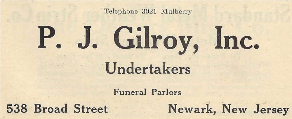 P. J. Gilroy, Inc.
1917
