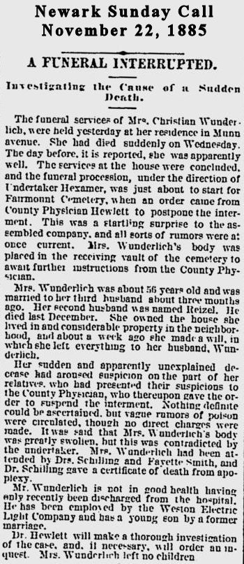 A Funeral Interrupted
November 22, 1885
