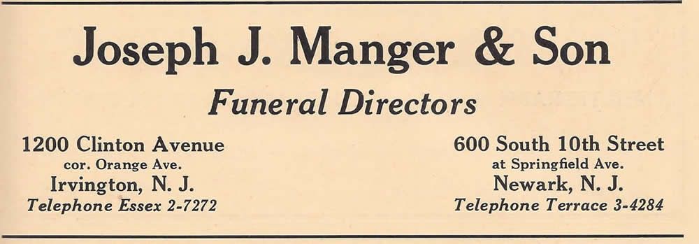 Joseph J. Manger & Son
1932
