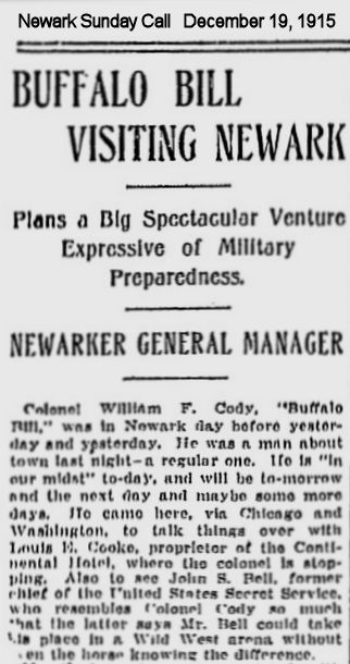 Buffalo Bill Visiting Newark
December 19, 1915
