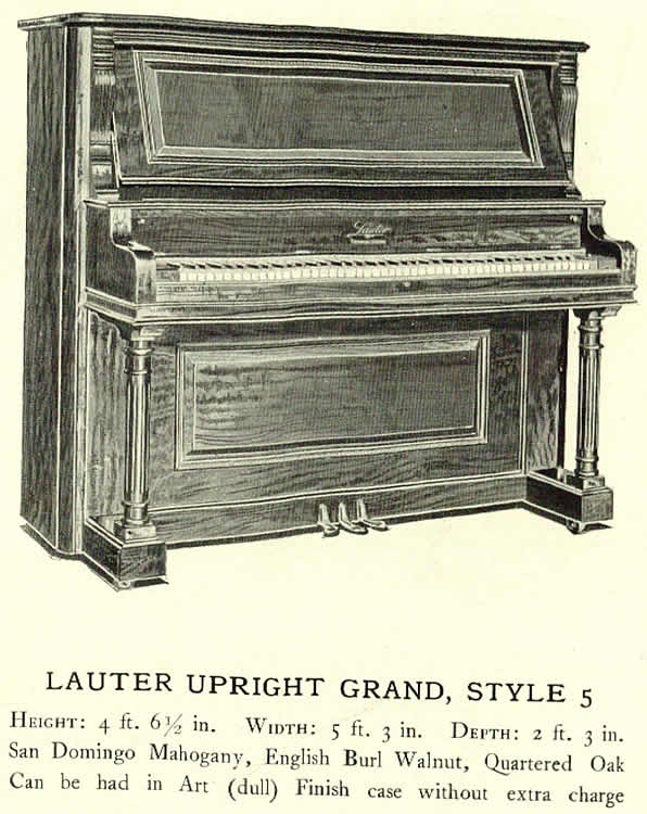 Upright Grand Style 5
Photo from “The Lauter Piano Book”
