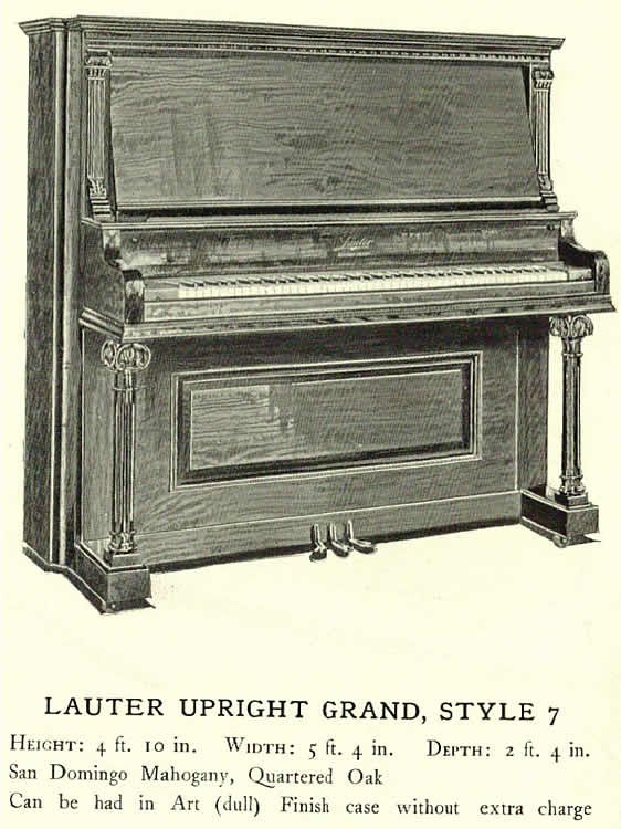 Upright Grand Style 7
Photo from “The Lauter Piano Book”
