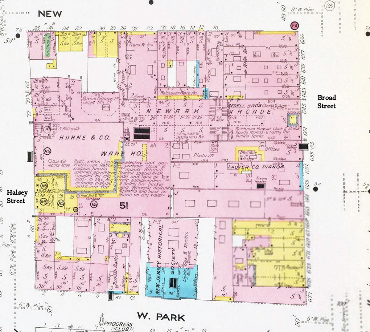 1908 Map
657-659 Broad Street Showroom
