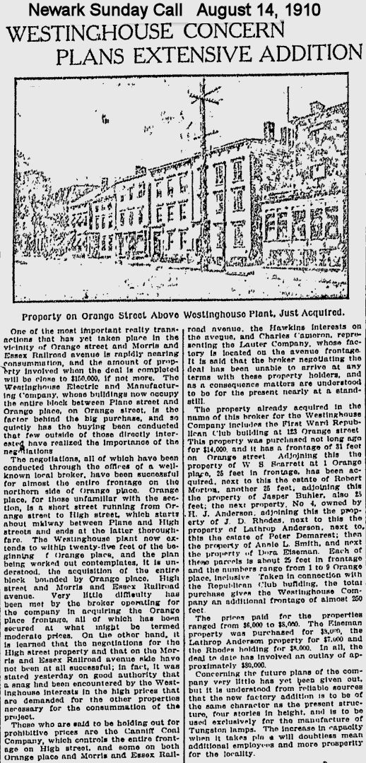 Westinghouse Concern Plans Extensive Addition
August 14, 1910
