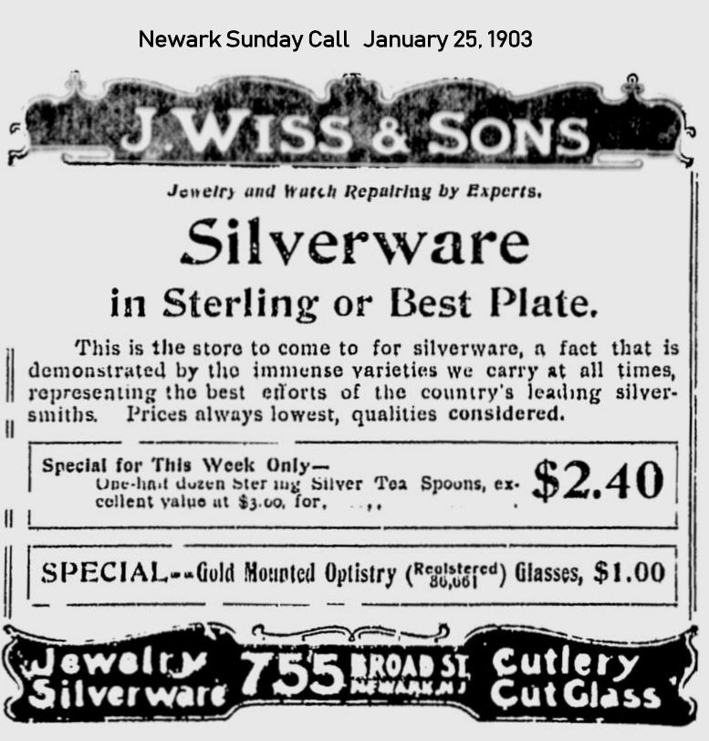 Silverware in Sterling or Best Plate
January 25, 1903
