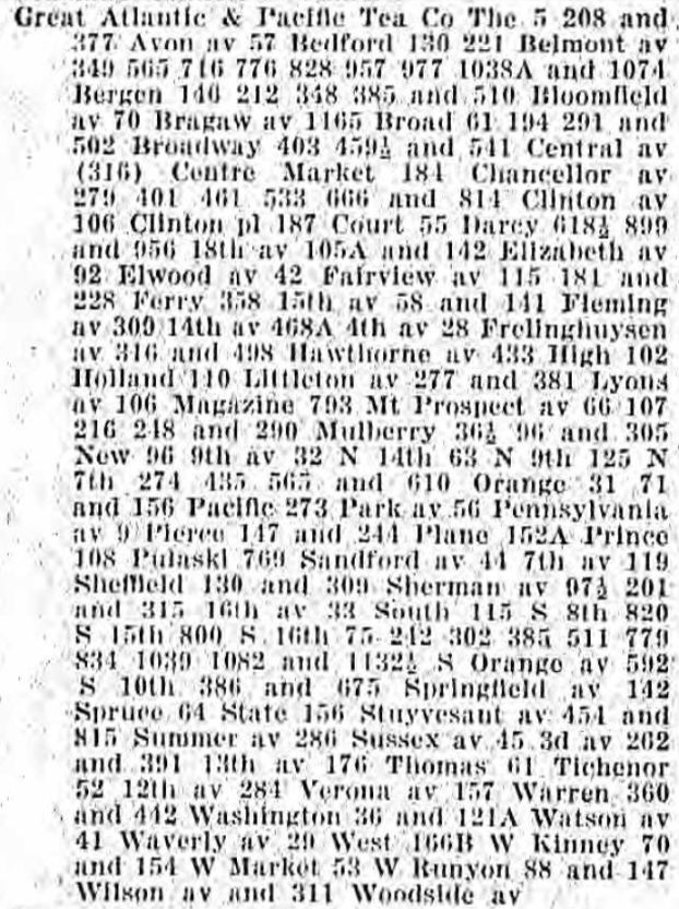 1930
A & P City Directory Listing
