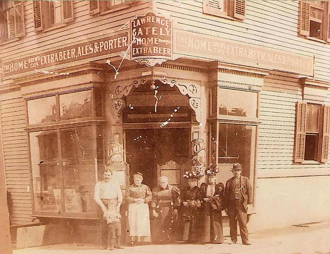 Lawrence Gately Saloon, The Home Brewing Co's Extra Beer, Ales & Porter
100 7th Avenue
~1900
Photo from Joseph Monga
