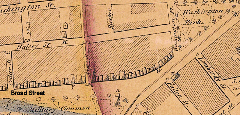 1847 Map
"X" on the map, Broad & Fulton Streets
