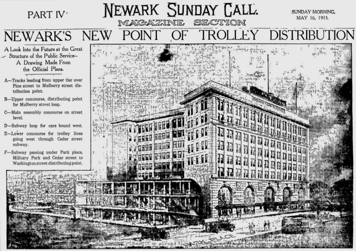 Newark's New Point of Trolley Distribution
1915
