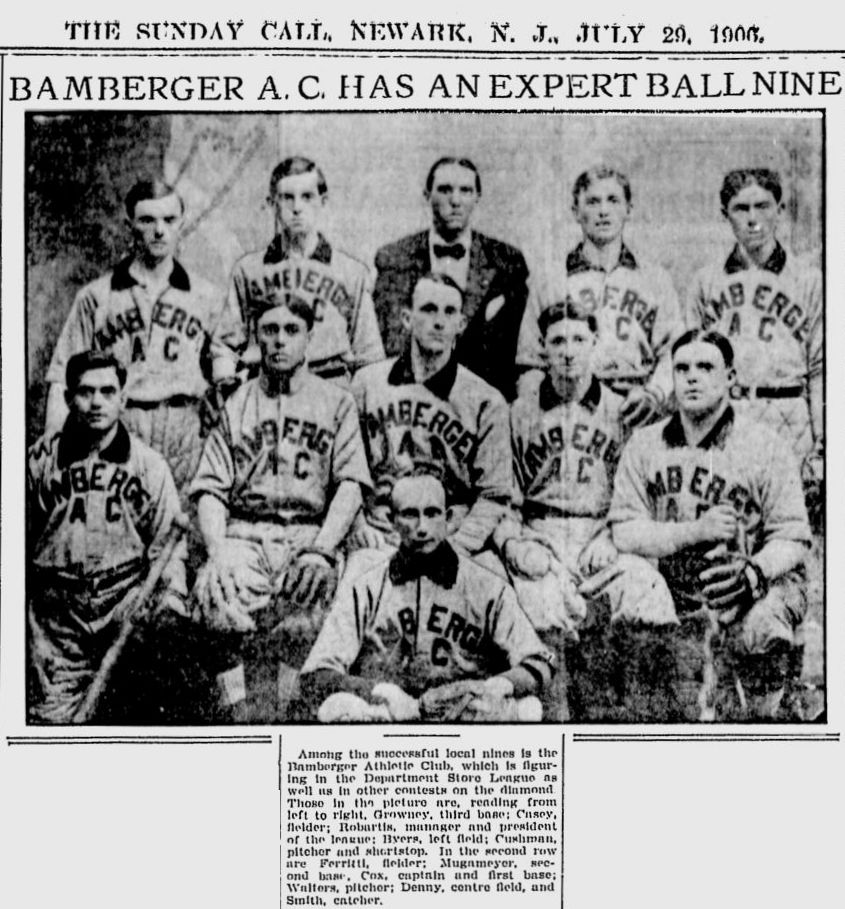1906 - Bamberger A. C. has an Expert Ball Nine
