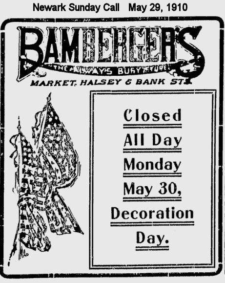 Closed Monday May 30
1910
