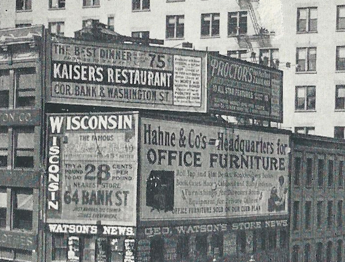 Billboard on the SW corner of Broad & Market
1912

