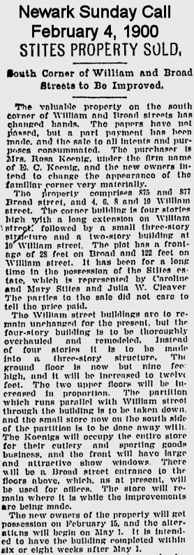 Stites Property Sold
February 4, 1900
