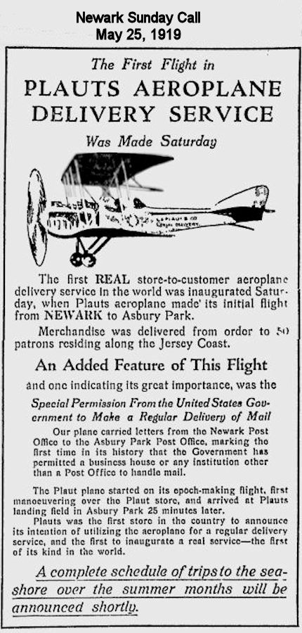 Plauts Aeroplane Delivery Service
1919
