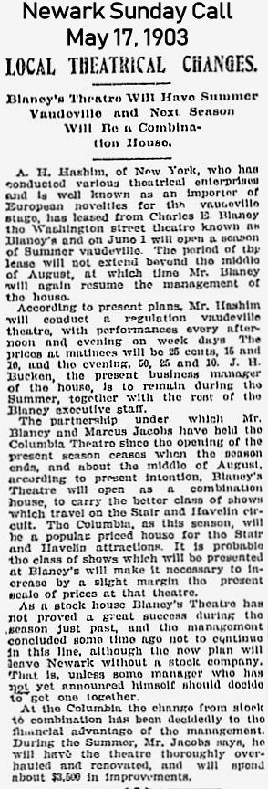 Local Theatre Changes
May 17, 1903
