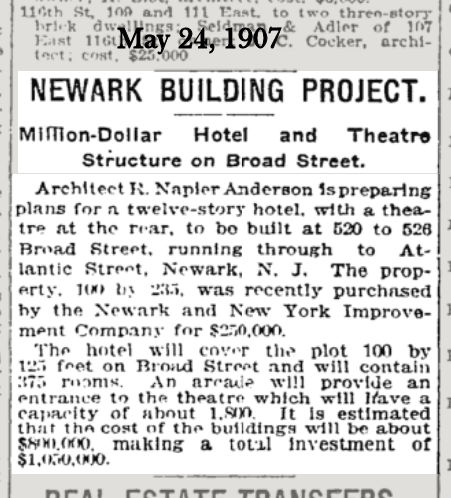 Newark Building Project
May 24, 1907
