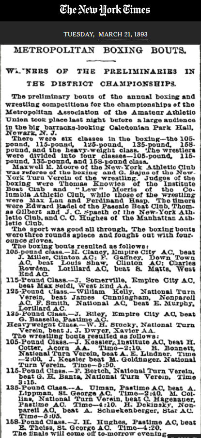 Metropolitan Boxing Bouts
March 21, 1893

