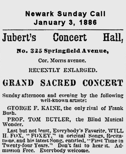 Grand Sacred Concert
January 3, 1886
Newark Sunday Call
