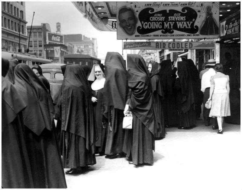 Nuns, attended a film, "Going My Way" starring Bing Crosby, At the Paramount, Newark Theater.
Photo from Alberto Valdes
