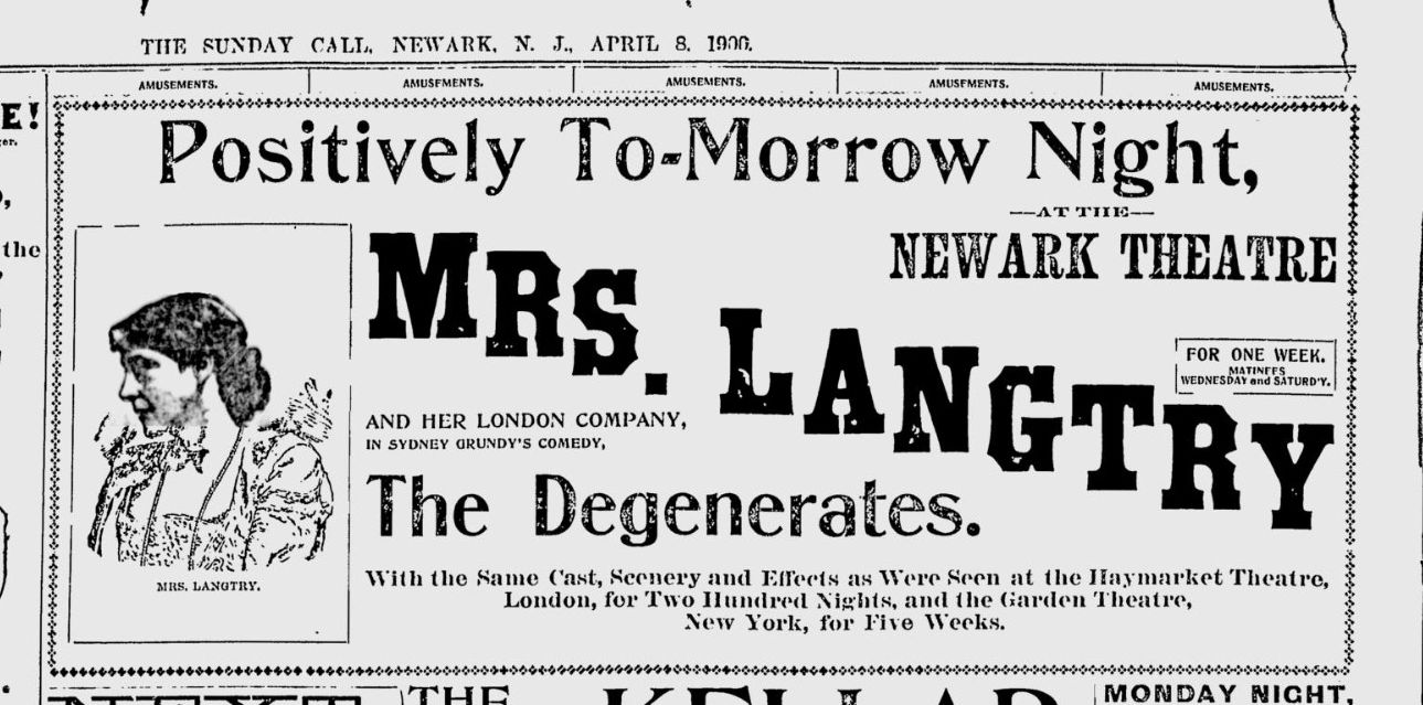 Mrs. Langtry
April 8, 1900
