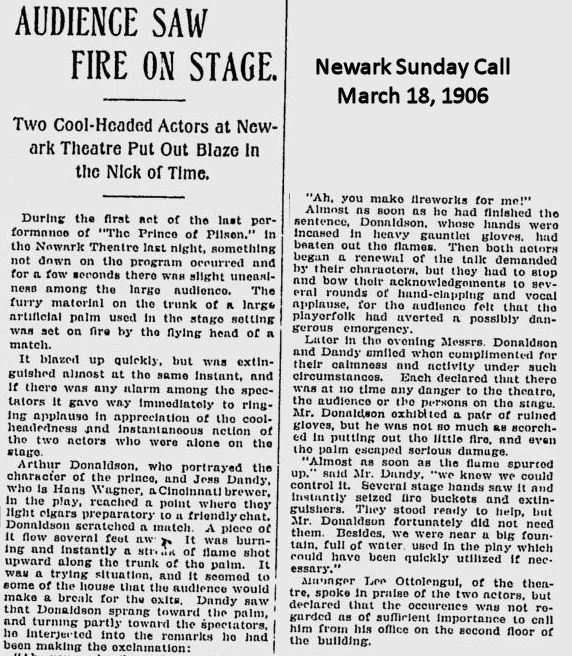Audience Saw Fire on Stage
March 18, 1906
