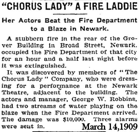 Chorus Lady, A Fire Laddie
March 14, 1909
