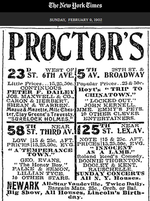 All Star Vaudeville Twice Daily
February 9, 1902
