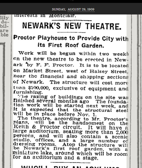 Nwwark's New Theatre
August 29, 1909
