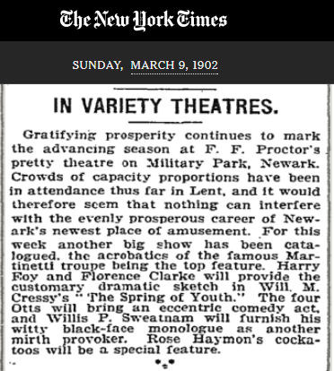 In Variety Theatres
March 9, 1902
