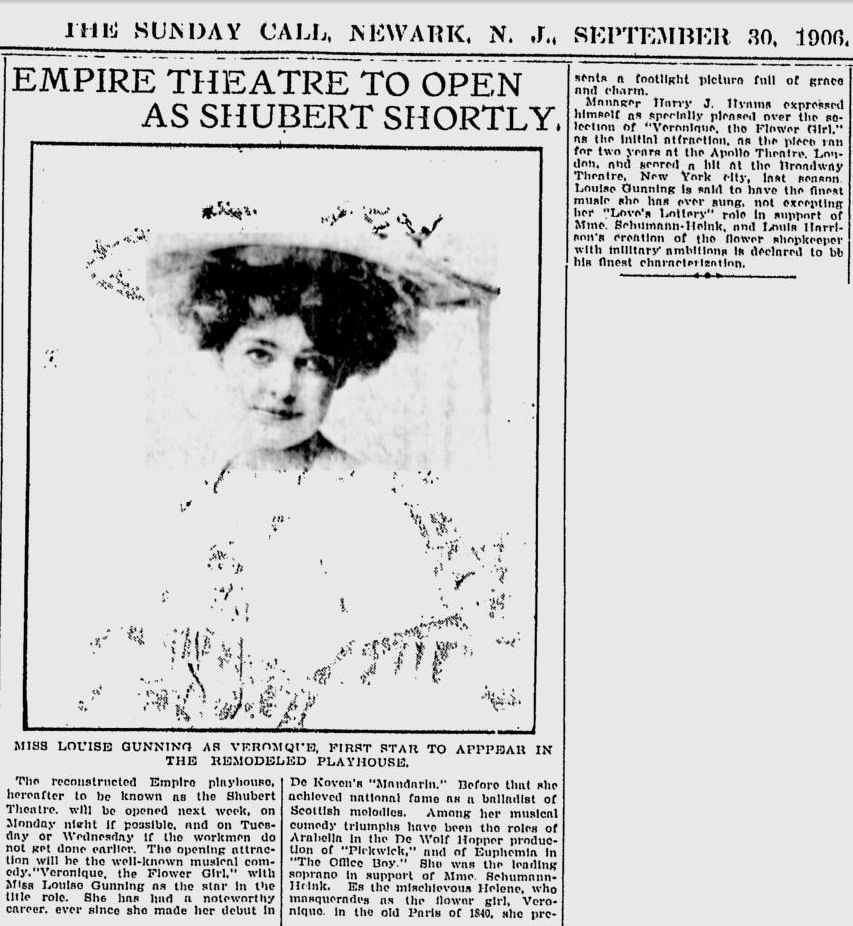 Empire Theatre to Open as Shubert Shortly
September 30, 1906
