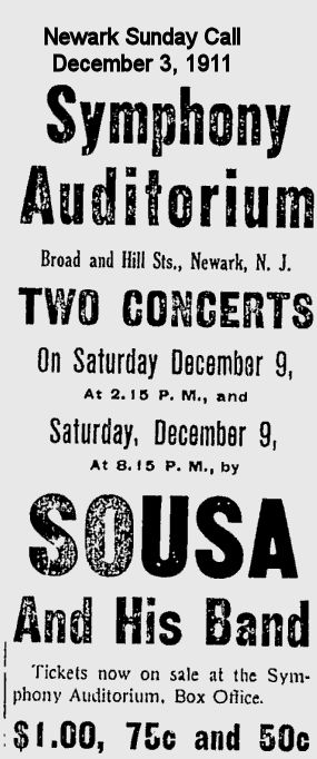Sousa and his Band
December 3, 1911
