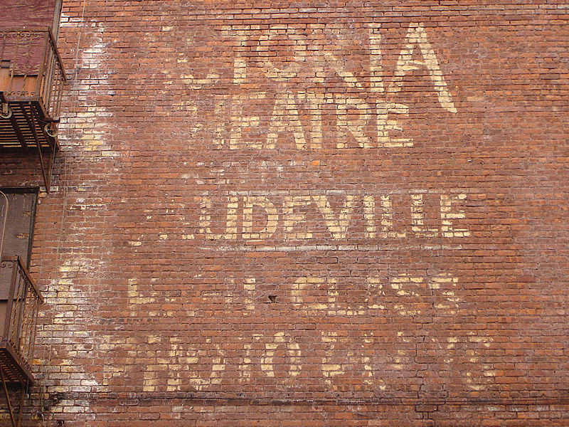2008
My friend and I were walking on Treat Place and noticed the back of The Victoria Theater. A faint painted sign still exists on the brick wall along with the original stage door. It looks like the front of the theater was on Halsey.  Looking for any information on the theatre.

Photo from Kevin Calhoun
