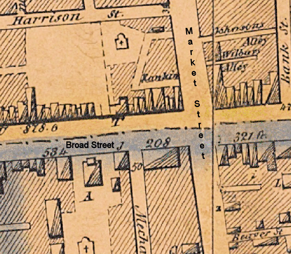 1847 Map
320 Broad Street
"T" on the map
