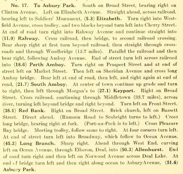 Newark to Asbury Park 1916
