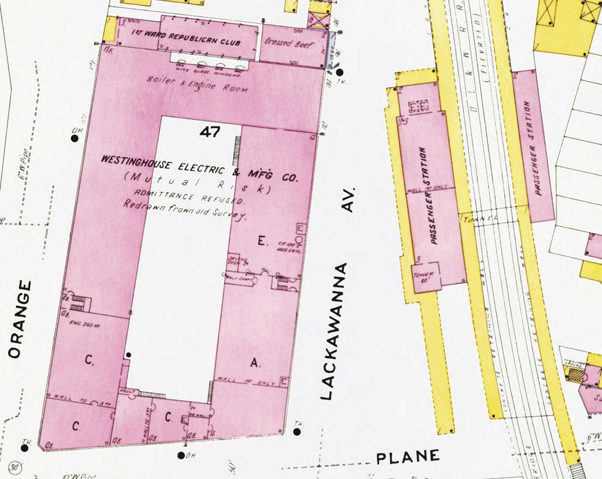 Erie Railroad Greenwood Lake Div - North Newark Station
1909 Map
