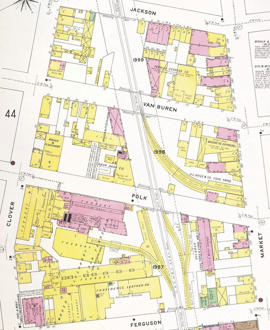 Between Van Buren & Ferguson Streets
1908 Map
