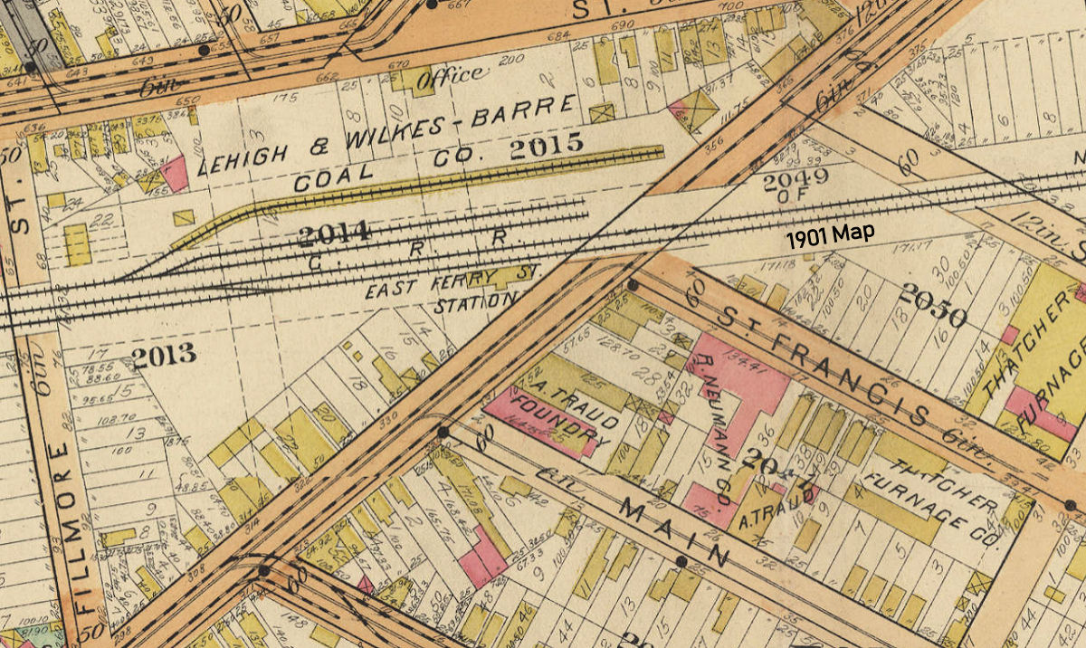 East Ferry Street Station 1901 Map
