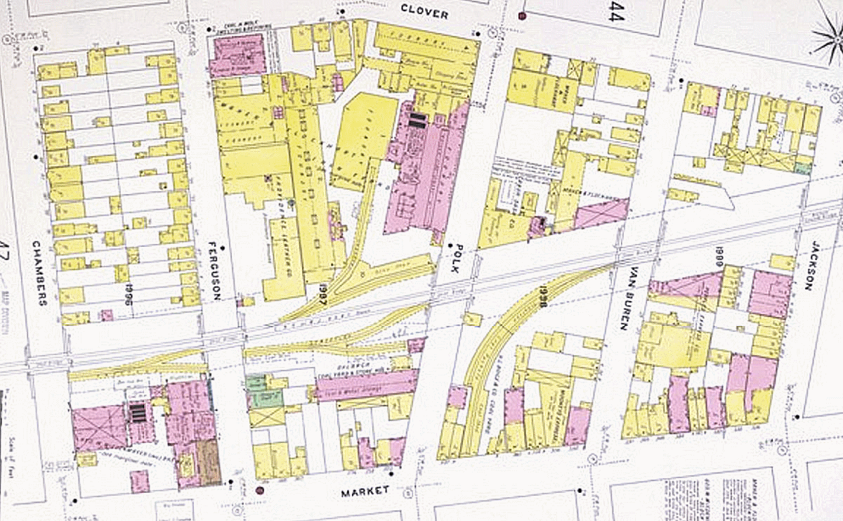 Between Jackson & Chambers Streets
1908 Map
