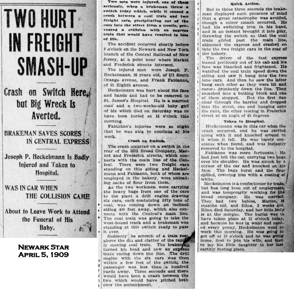 Two Hurt in Freight Smash-Up
Newark Star 1909
